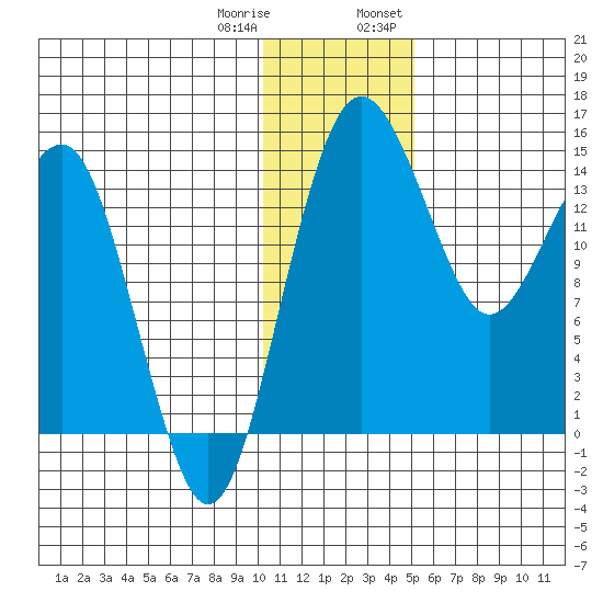 Protection Point tide chart for Sunday, January 10, 2021