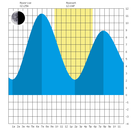 Puale Bay tide chart for Tuesday, January 25, 2022