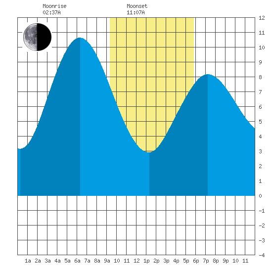 Puale Bay tide chart for Friday, February 2, 2024