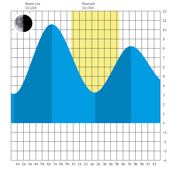 Puale Bay tide chart for Tuesday, January 21, 2025