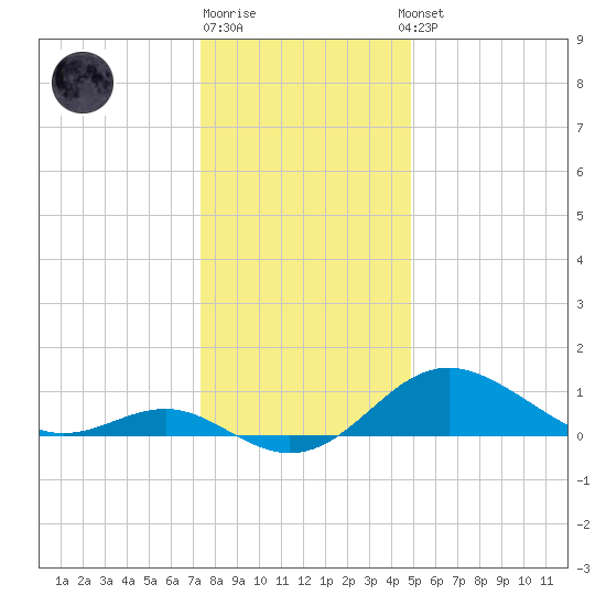 Queenstown tide chart for Monday, December 30, 2024