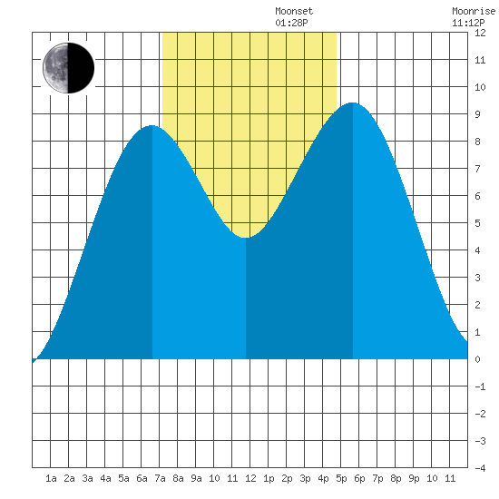 Raymond tide chart for Tuesday, November 11, 2025