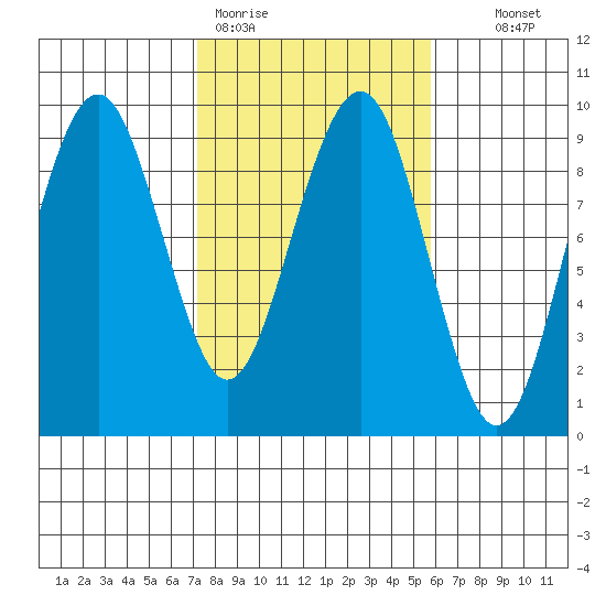 Raymond tide chart for Thursday, February 19, 2026