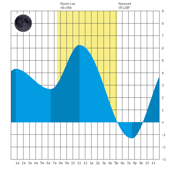 Reynolds tide chart for Thursday, January 11, 2024