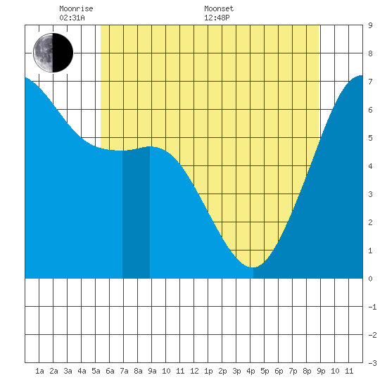 Richardson tide chart for Tuesday, May 20, 2025