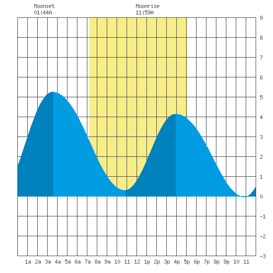 Riggins Ditch tide chart for Friday, January 19, 2024