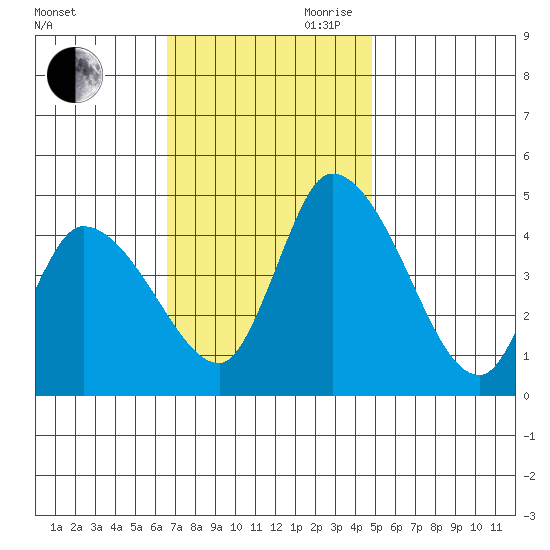 Riggins Ditch tide chart for Saturday, November 9, 2024
