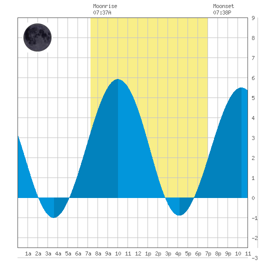 Riggins Ditch tide chart for Sunday, March 10, 2024
