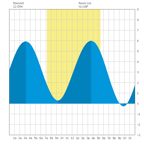 Roses Bluff tide chart for Monday, December 9, 2024