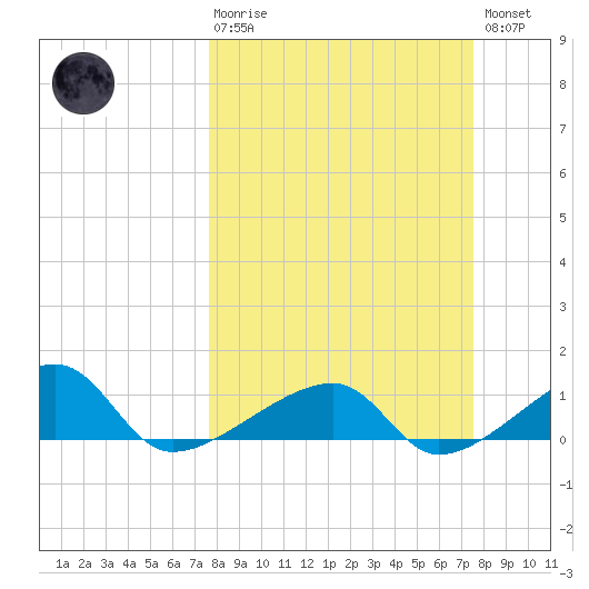 Northeast shore tide chart for Sunday, March 10, 2024