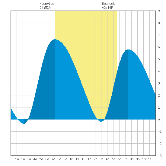 SCL RR bridge tide chart for Sunday, January 10, 2021