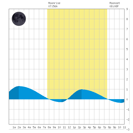 Channel Five tide chart for Sunday, March 10, 2024