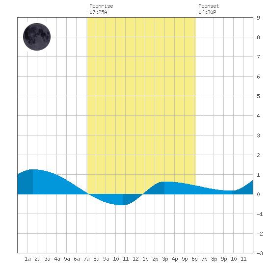 Channel Five tide chart for Wednesday, January 29, 2025