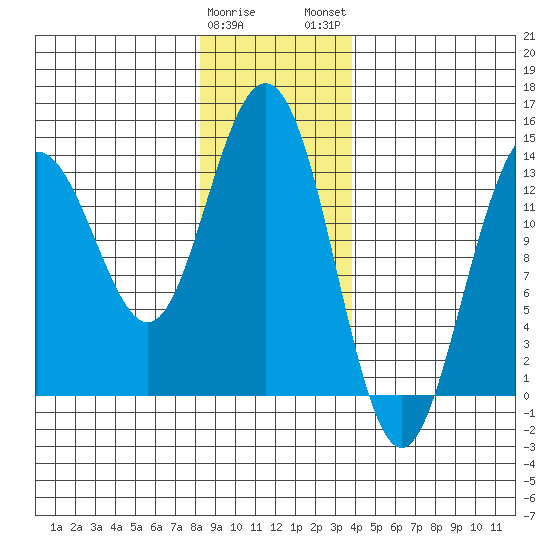 Stewart Glacier, Sawyer Island tide chart for Friday, January 20, 2023