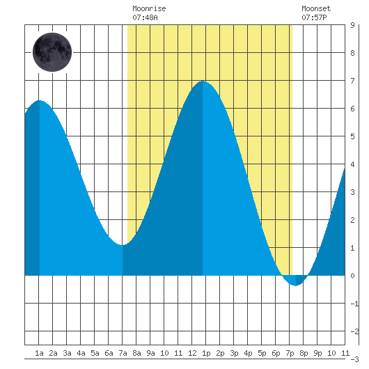 Selby tide chart for Sunday, March 10, 2024