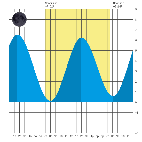Selby tide chart for Saturday, March 29, 2025