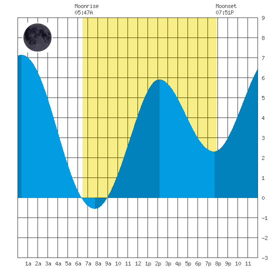 Selby tide chart for Friday, August 22, 2025