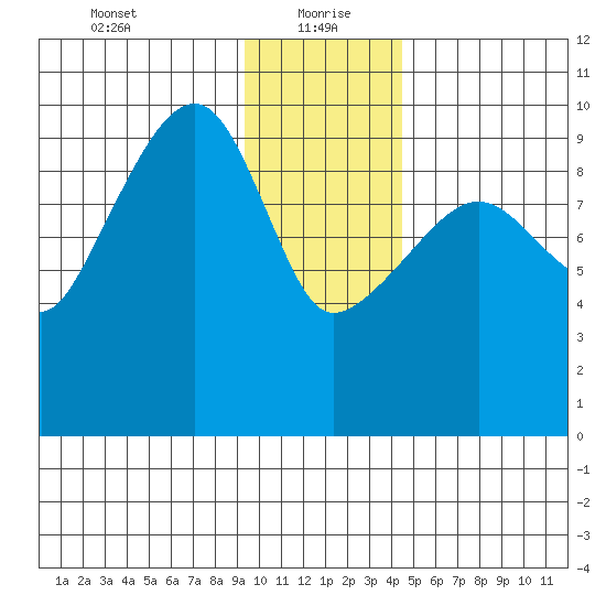 Shag Rock tide chart for Thursday, January 21, 2021
