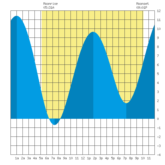 Shag Rock tide chart for Monday, May 10, 2021