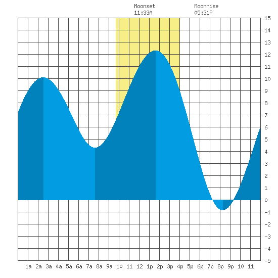 Shag Rock tide chart for Sunday, January 8, 2023