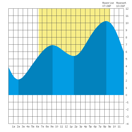 Shag Rock tide chart for Friday, August 25, 2023