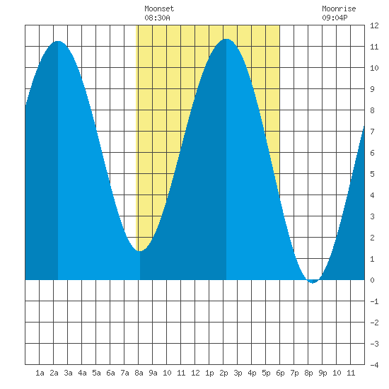 Shag Rock tide chart for Monday, February 26, 2024