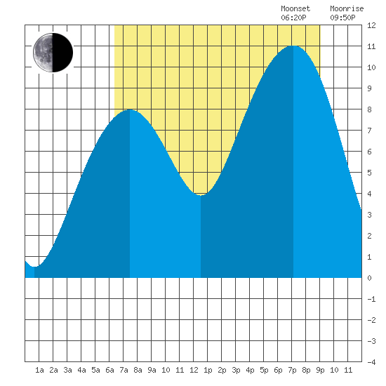 Shag Rock tide chart for Monday, August 26, 2024