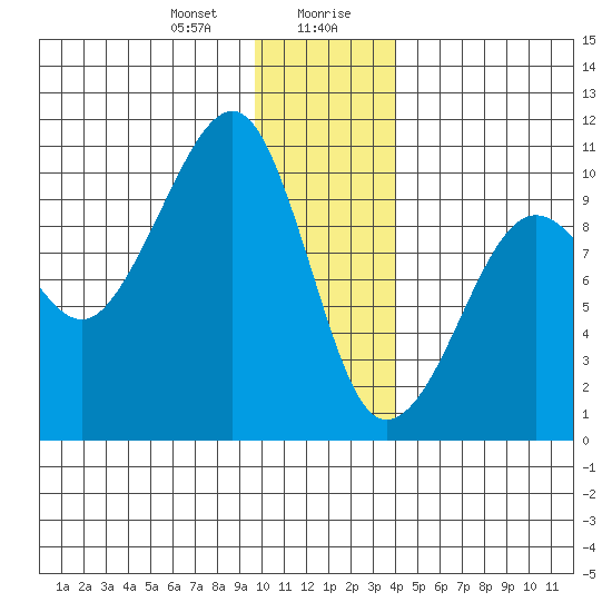 Shag Rock tide chart for Thursday, January 9, 2025