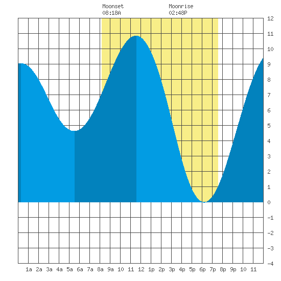 Shag Rock tide chart for Monday, March 10, 2025