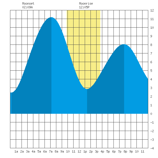 Shag Rock tide chart for Sunday, December 28, 2025