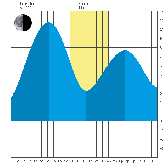 Shag Rock tide chart for Saturday, January 10, 2026