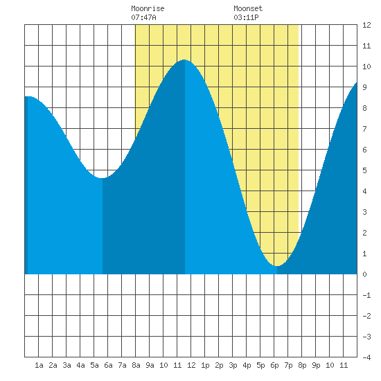 Shag Rock tide chart for Sunday, March 15, 2026
