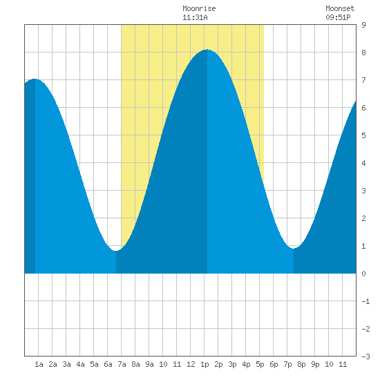 Sheldon tide chart for Tuesday, November 25, 2025