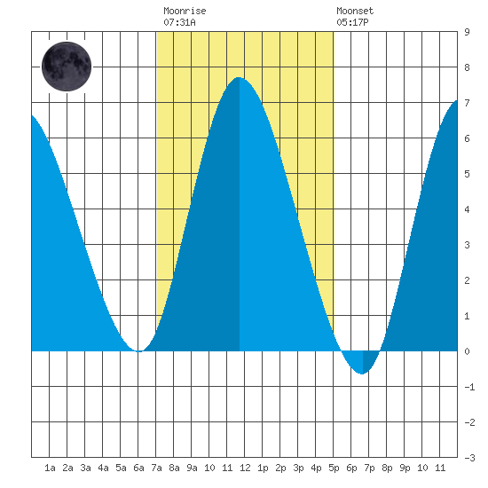 Shelton tide chart for Wednesday, January 29, 2025