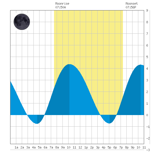 South of Sam Worth tide chart for Sunday, March 10, 2024