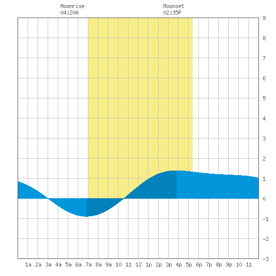 Southwest Pass tide chart for Monday, January 8, 2024