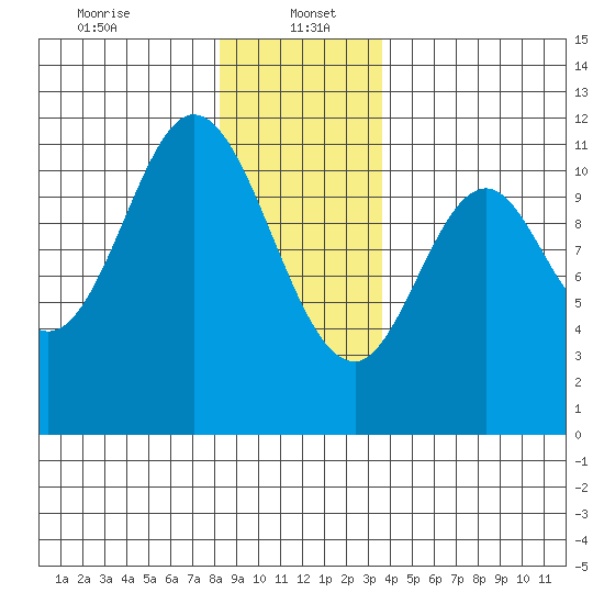 Sulzer tide chart for Friday, January 5, 2024