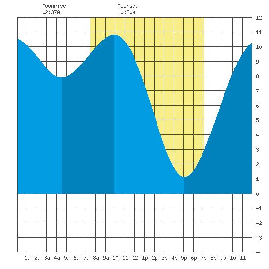 Tacoma Narrows tide chart for Tuesday, March 10, 2026