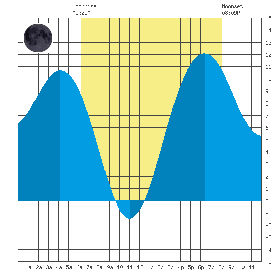 Point Defiance tide chart for Friday, August 22, 2025