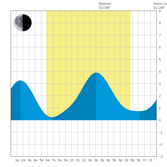 Fogland Beach tide chart for Saturday, August 16, 2025