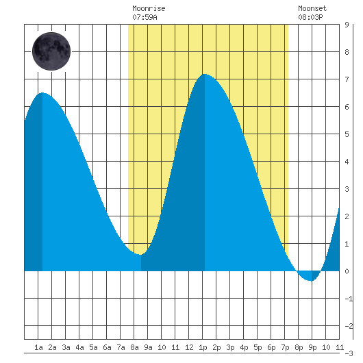 Tillamook tide chart for Sunday, March 10, 2024