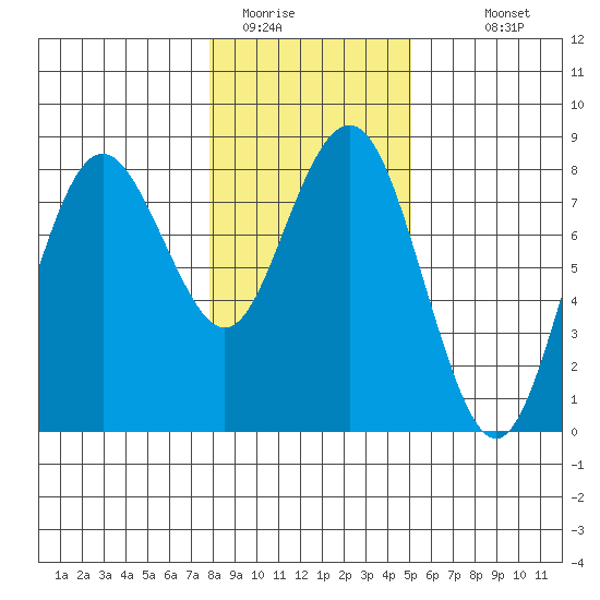 Tokeland tide chart for Wednesday, January 21, 2026