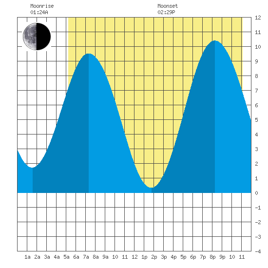 Tonki Bay tide chart for Sunday, July 9, 2023