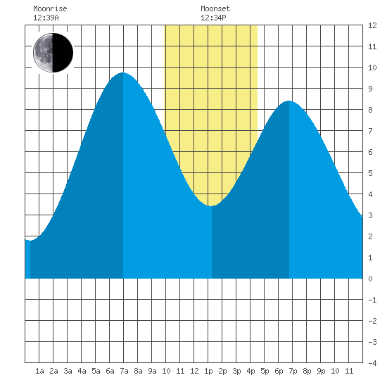 Tonki Bay tide chart for Wednesday, January 3, 2024