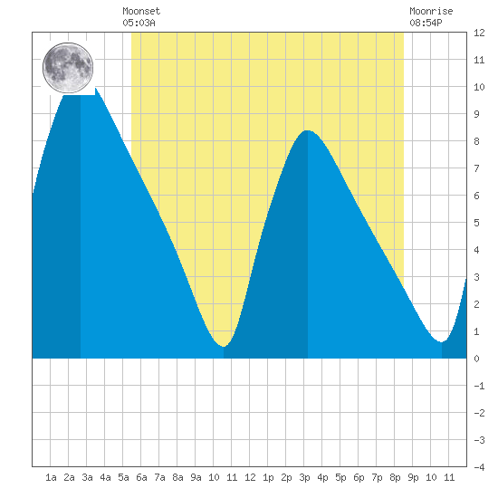 Trenton tide chart for Thursday, June 24, 2021