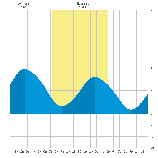 south Upshur Neck tide chart for Sunday, January 11, 2026