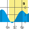 Usof Bay tide chart for Monday, August 9, 2021