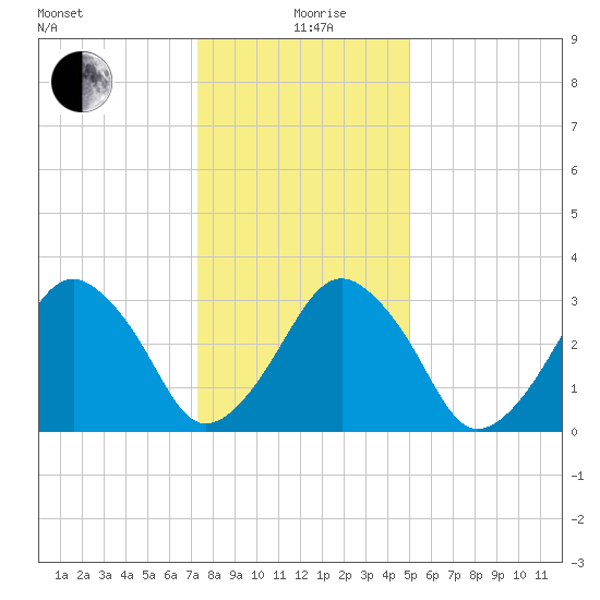 Wachapreague tide chart for Sunday, January 9, 2022