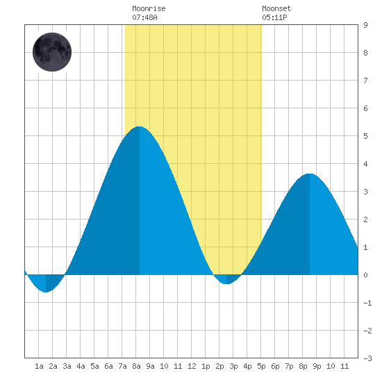 Wachapreague tide chart for Thursday, January 11, 2024