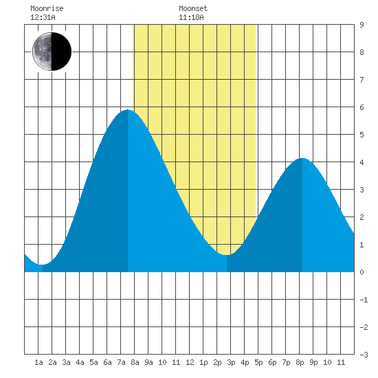 Wauna tide chart for Saturday, January 10, 2026